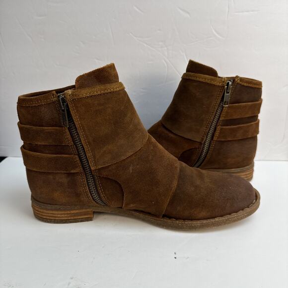 Born Women’s 9 Moraga Brown Suede Buckle Zip Boho Ankle Comfort Boots EUC - Picture 8 of 10